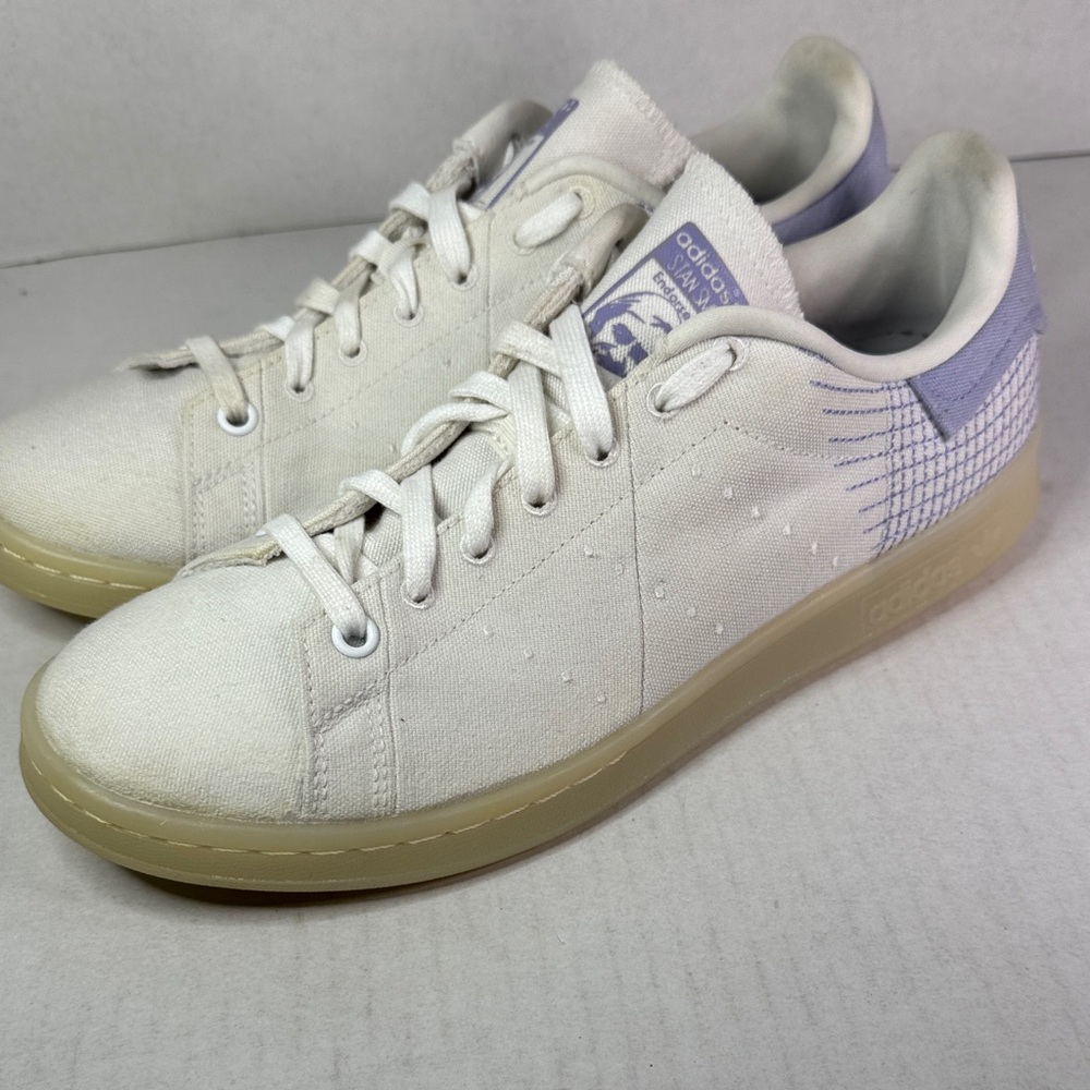 Adidas Men's Cream and Purple Sneakers